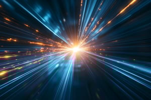 Futuristic light burst with data streaks | vcfo Blog
