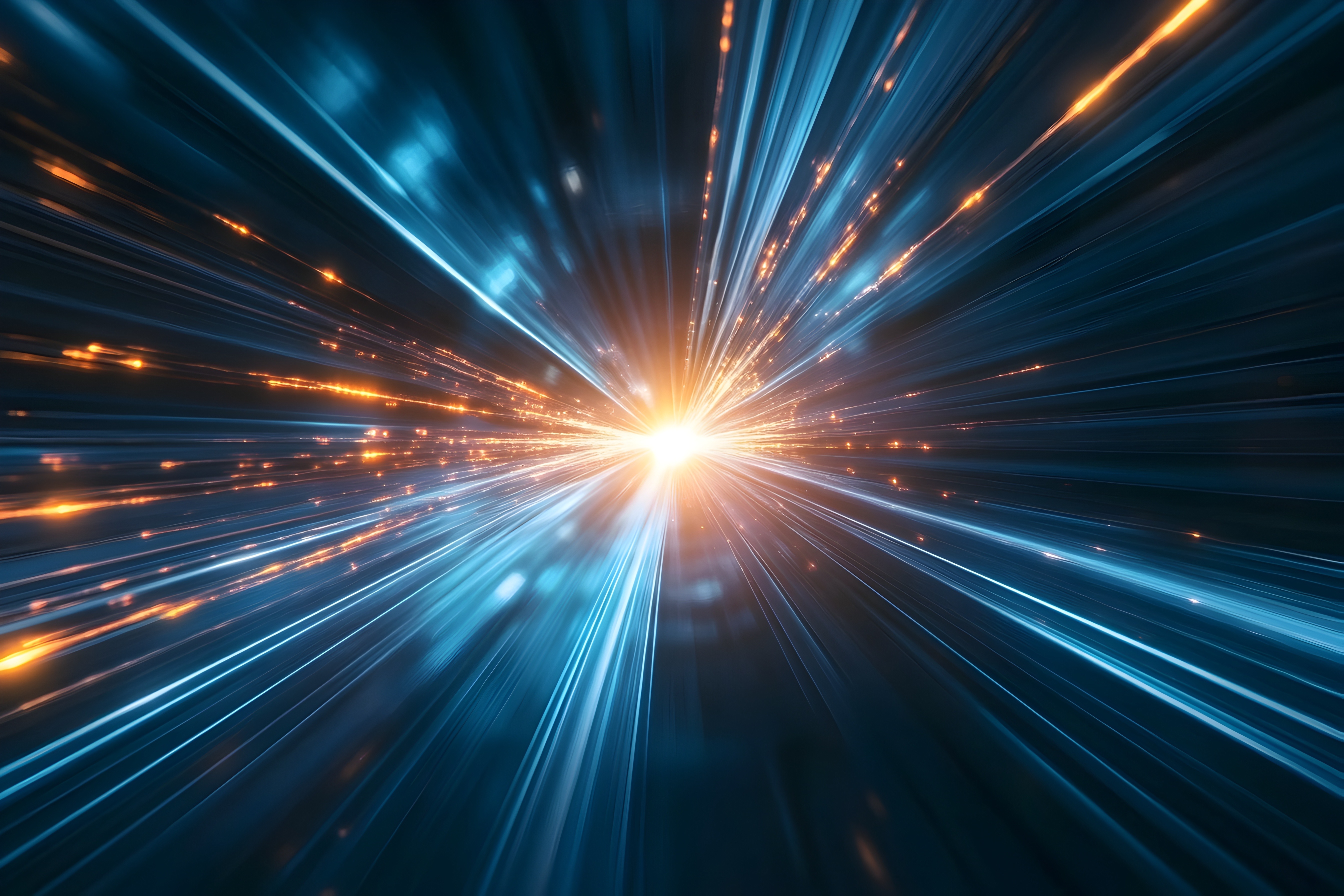 Futuristic light burst with data streaks | vcfo Blog
