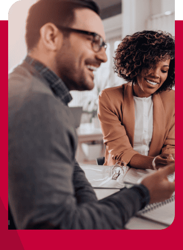 Professional financial advisors discussing strategies for business growth.