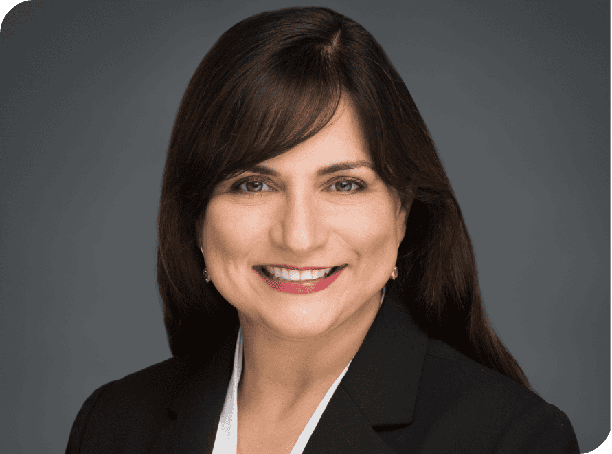 Professional business consultant smiling confidently.