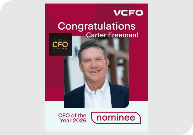 Celebrating Carter Freeman as CFO of the Year 2026 nominee at VCFO.