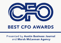 VCFO Best CFO Awards logo with circular design.